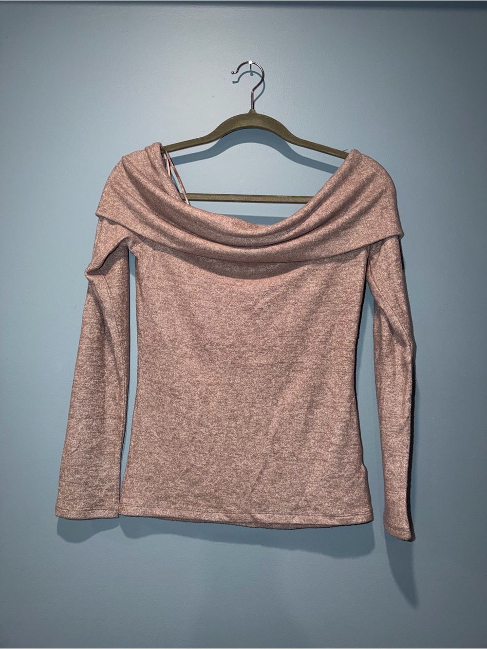 Vintage Off-Shoulder Long Sleeve Top in Dusty Rose - Picture 2 of 2
